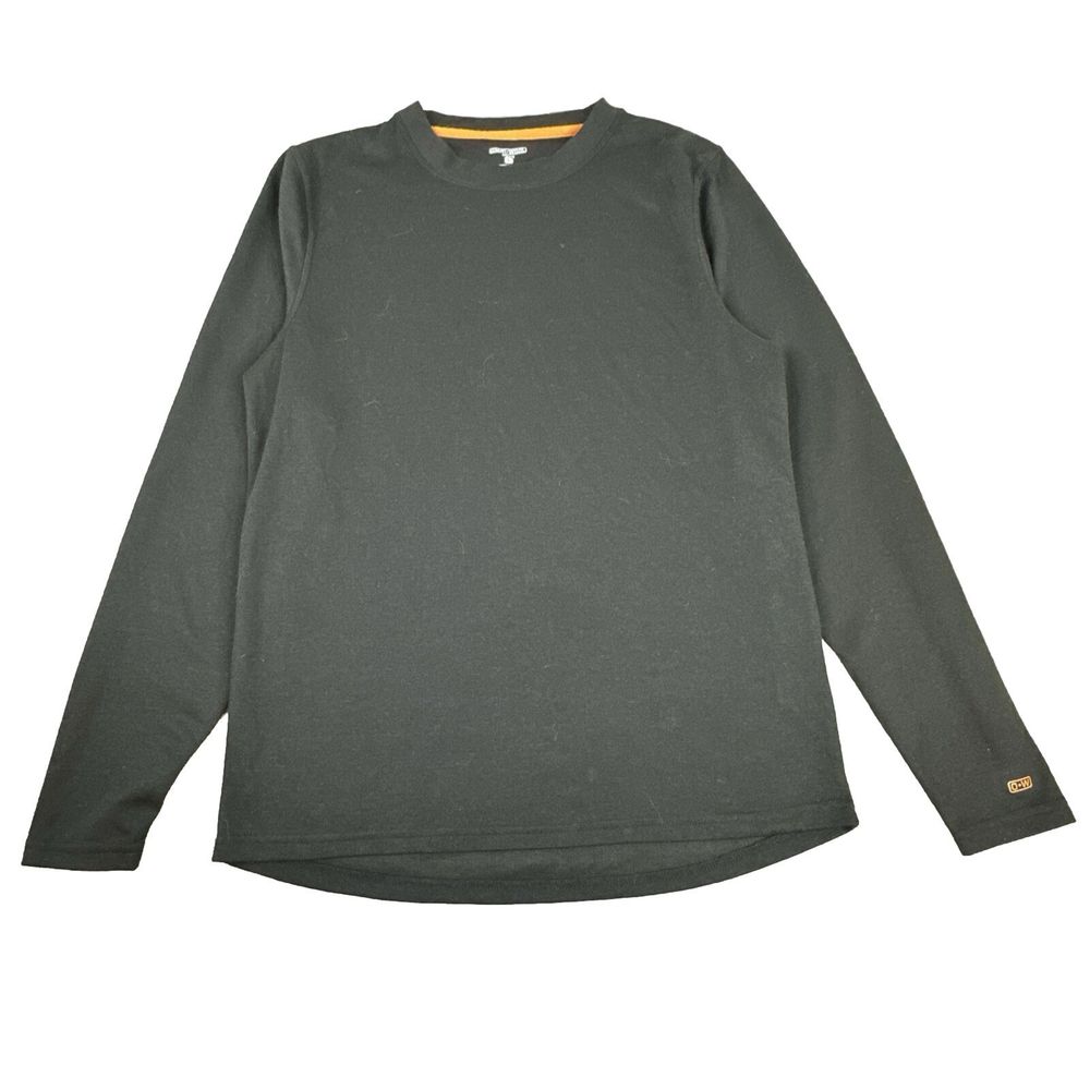 Omni Wool Shirt Black Long Sleeve Wool Blend Base Layer Outdoors Mens L